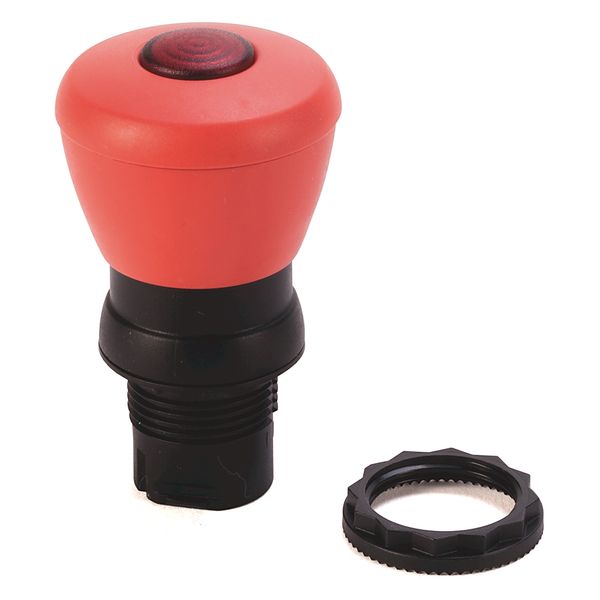 Push Button, Push-Pull, Trigger Action, 40mm Red Mushroom Head image 1