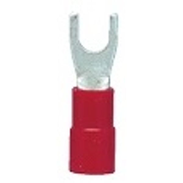 Fork crimp cable shoe, insulated, red, 0.5-1.0mmý, M4 image 1