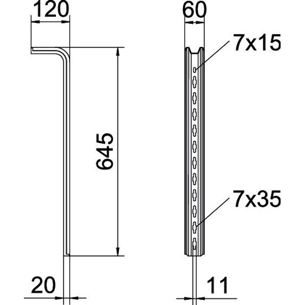 TPS 645 FT TP suspended support  L645mm image 2