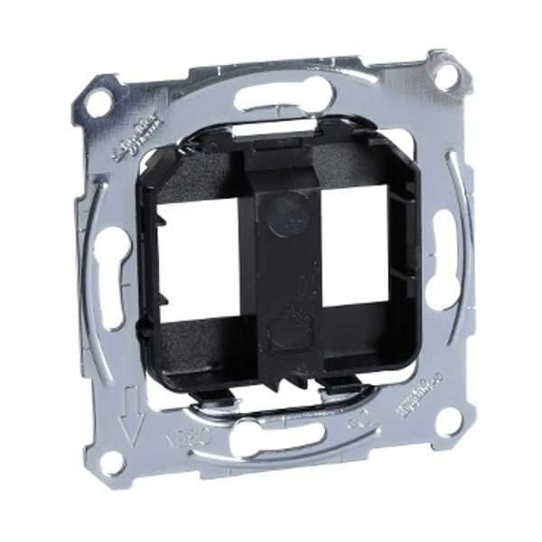 Supporting plates for modular jack connector, black image 2