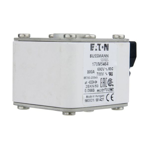 Fuse-link, high speed, 800 A, AC 690 V, size 2, aR, IEC, UL, single indicator image 9