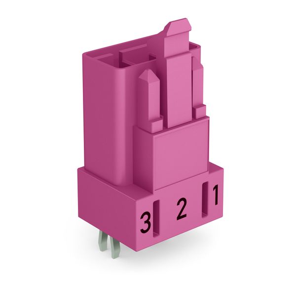 Plug for PCBs straight 3-pole pink image 1