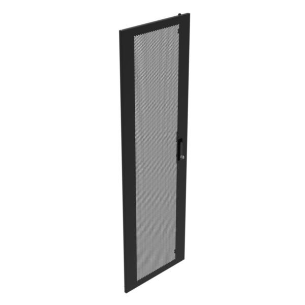 Microperforated front or rear door for Linkeo 19-inch 42U bay 800mm wide - 3-point locking and hinges image 2