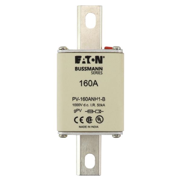 Fuse-link, high speed, 160 A, DC 1000 V, NH1, gPV, UL PV, UL, IEC, dual indicator, bolted tags image 11