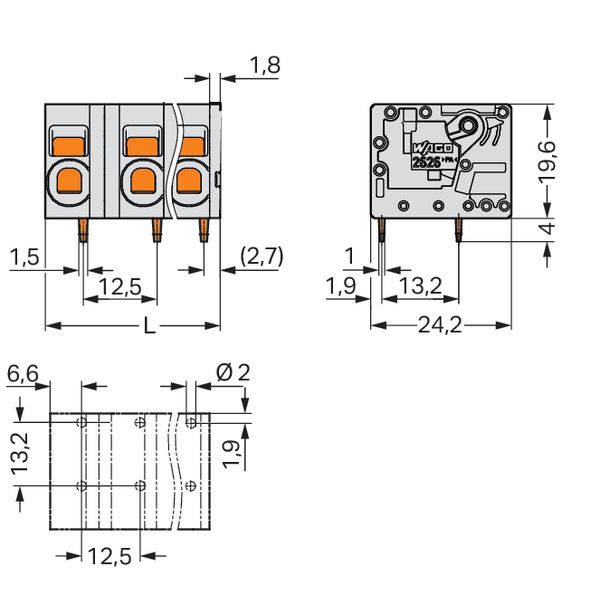 PCB terminal block 6 mm² Pin spacing 12.5 mm gray image 7