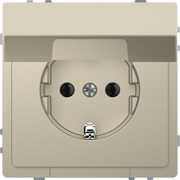 SCHUKO socket-outlet with hng.lid, shutter, screwl. term., sahara, System Design image 3