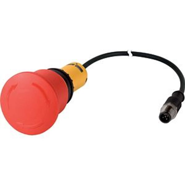 Emergency stop/emergency switching off pushbutton, Palm-tree shape, 45 mm, Turn-to-release function, 2 NC, Cable (black) with M12A plug, 5 pole, 0.2 m image 11