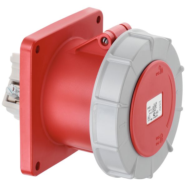 CEE flanged socket, straight, IP67, 125A, 5-pole, 400V, 6h, red image 1