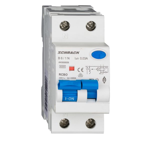 Combined MCB/RCD (RCBO) 1+N, AMPARO 6kA, B 6A, 30mA, Typ A image 1