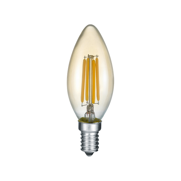 Bulb LED E14 filament candle 4W 400lm 2700K brown image 1