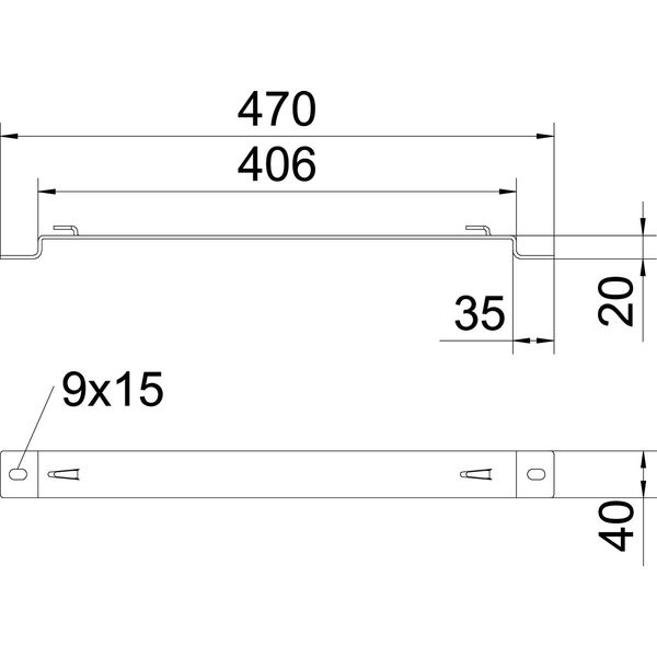 DBLG 20 400 FS Stand-off bracket for mesh cable tray B400mm image 2
