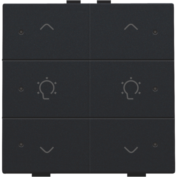 Double dimming control with LED for Niko Home Control, black coated image 3