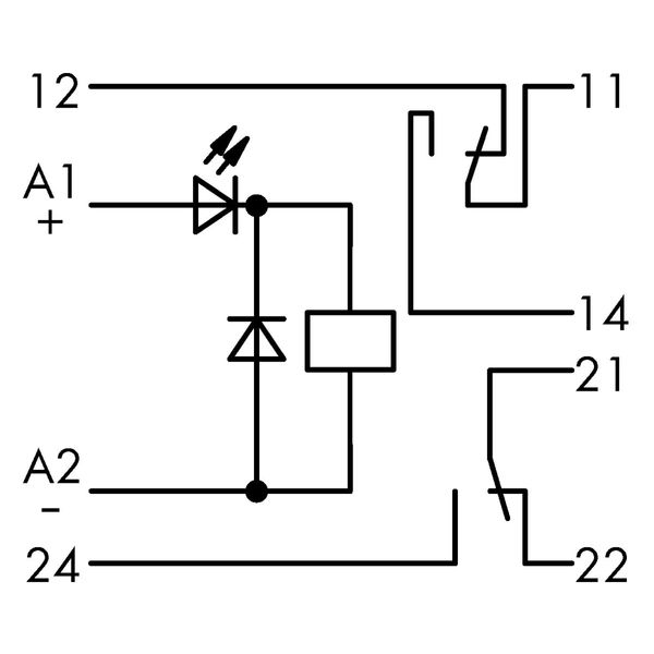 Relay module Nominal input voltage: 220 VDC 2 changeover contacts gray image 3