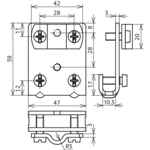 Saddle clamp St/tZn clamping range 0.7-10mm with cleat for Rd 7-10mm image 2