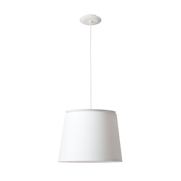 SAVOY WHITE PENDANT LAMP WHITE LAMPSHADE image 1