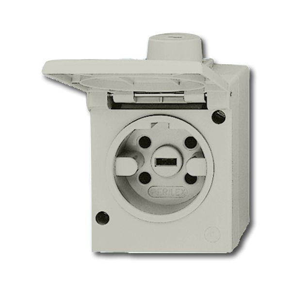 2064 AG Busch-Perilex® Socket with Hinged Lid grey image 1