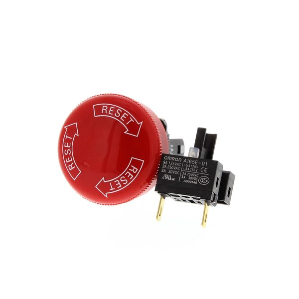 Emergency stop switch, non-illuminated, 30mm dia, push-lock/turn-reset image 2