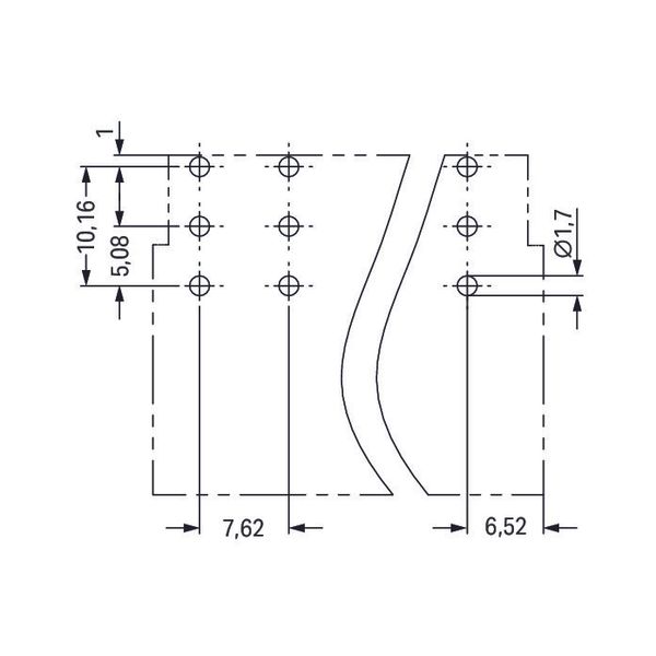 831-3623 THT male header; 1.0 x 1.2 mm solder pin; angled image 5