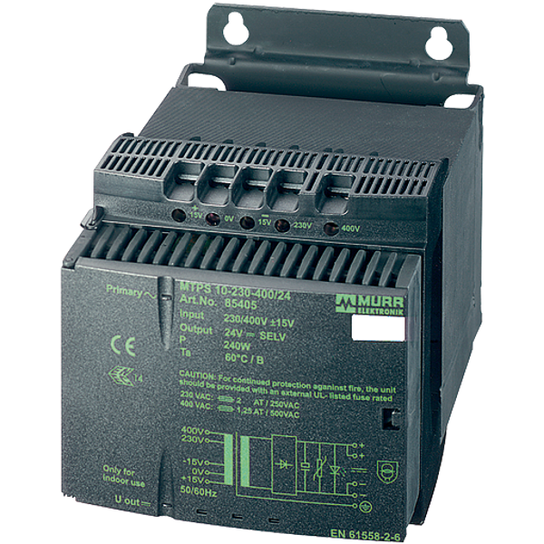 MTPS POWER SUPPLY 1/2-PHASE, SMOOTHED IN: 230/400+/-15VAC OUT: :24V/10 image 1