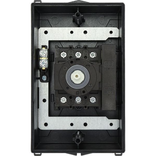 Main switch, P1, 32 A, surface mounting, 3 pole, 1 N/O, 1 N/C, STOP function, With black rotary handle and locking ring, Lockable in the 0 (Off) posit image 49