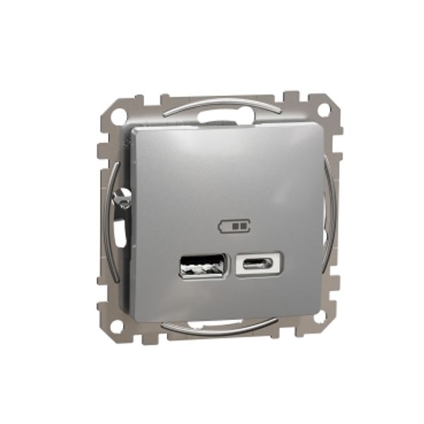 Sedna Design & Elements, USB charger A+C, 2,4A, aluminium image 3