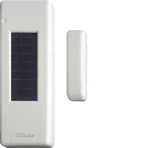 Wireless window/door contact with solar cell, pure white glossy image 1