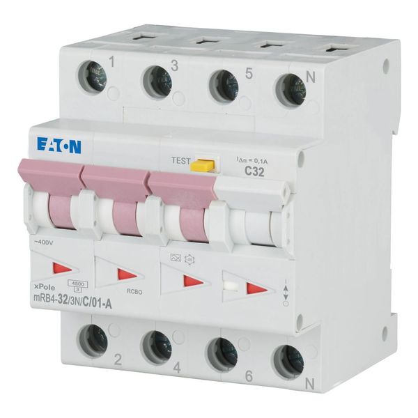 RCD/MCB combination, 32 A, 100 mA, MCB trip characteristic: C, 3p+N, RCD trip characteristic: A image 5