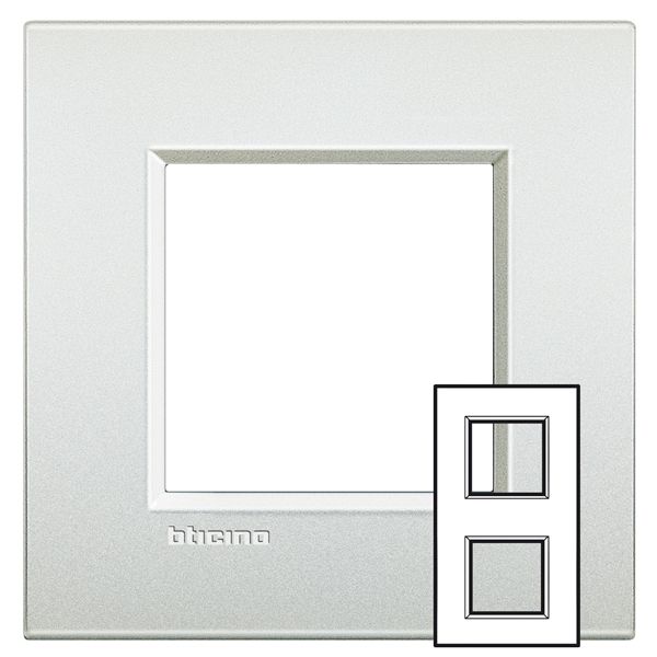 LL - cover plate 2x2P 71mm pearl white image 1