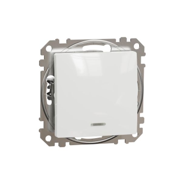 Sedna Design & Elements, 1-way Push-Button 10A Blue Loc LED, professional, white image 2