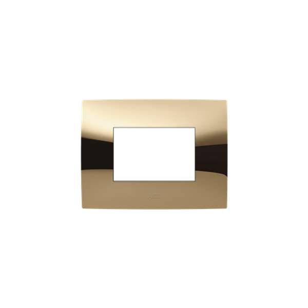 frame, 3 modules, Glossy GOLD 1gang Gold - Chiara image 1