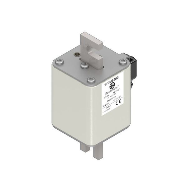 Fuse-link, high speed, 450 A, AC 1250 V, size 2, 61 x 77 x 138 mm, aR, IEC, single indicator image 7