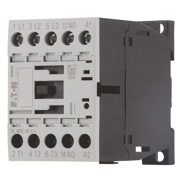 Contactor, 3 pole, 380 V 400 V 7.5 kW, 1 N/O, 230 V 50 Hz, 240 V 60 Hz, AC operation, Screw terminals image 1