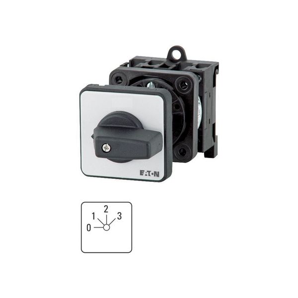 Step switches, T0, 20 A, rear mounting, 2 contact unit(s), Contacts: 3, 45 °, maintained, With 0 (Off) position, 0-3, Design number 171 image 1