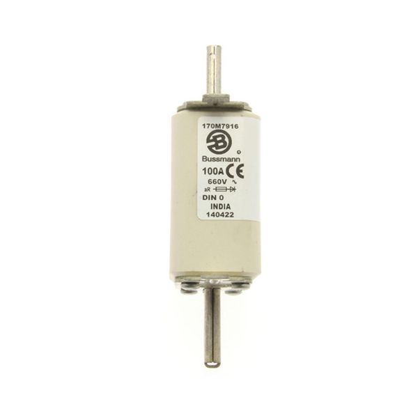 Fuse-link, high speed, 100 A, AC 660 V, DIN 0, aR, DIN, IEC, single indicator, live gripping lugs image 13