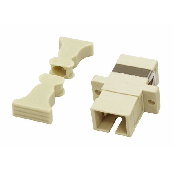 FO Coupler SC-Simplex, Plastic, Multimode, phbr, flange,grey image 1