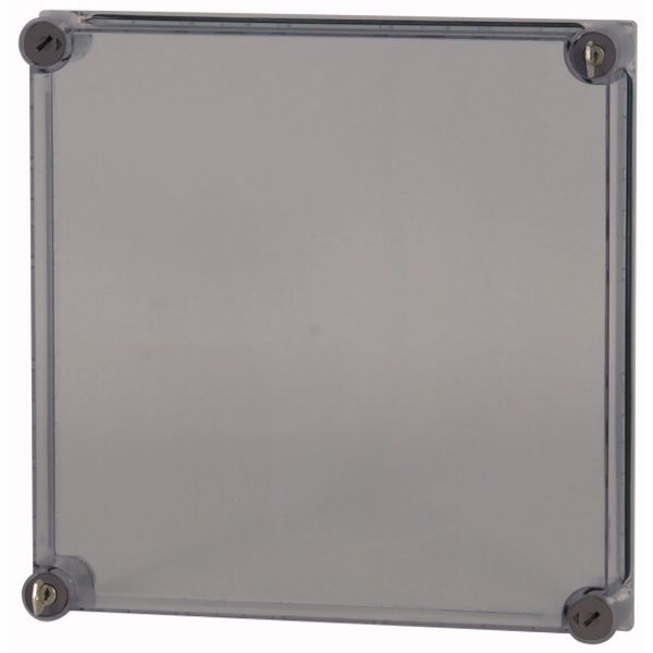 Cap, transparent smoky gray, lockable, HxWxD=375x375x150mm image 1