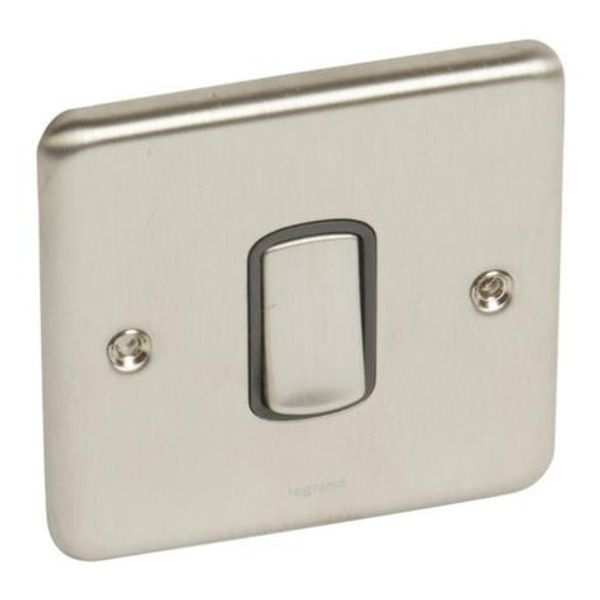 Synergy Authentic 1 gang intermediate switch - 10AX- Brushed Stainless steel image 1