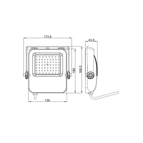 Capri LED Basic 50W 6000lm 3000K symmetric IP65 black image 4