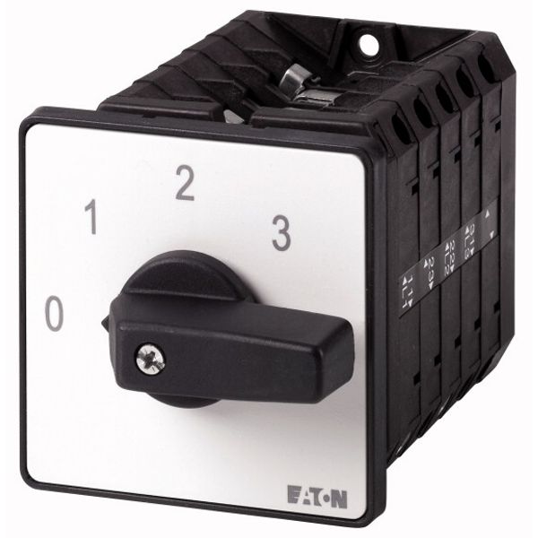 Step switches, T5B, 63 A, flush mounting, 5 contact unit(s), Contacts: 9, 45 °, maintained, With 0 (Off) position, 0-3, Design number 15144 image 1