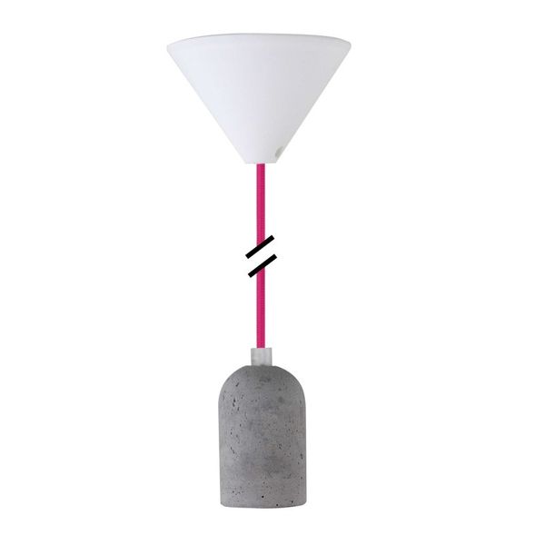 Lampholder E27 concrete Textile pink PLB009 NCC / LEDmaxx image 1