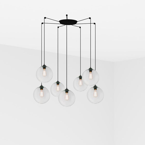 CLARA TRANSPARENT PENDANT LAMP E27 100W 7L image 1