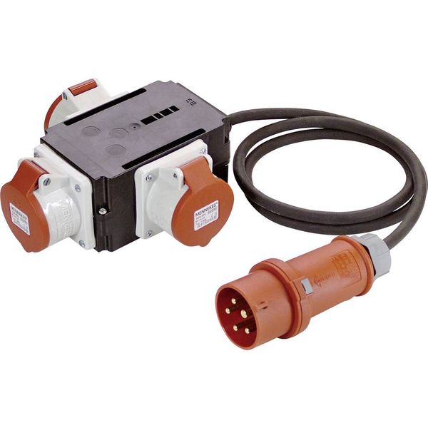 MIXO combination unit 440V/- 32A In: 1 CEE-inlet, 5-pole, 32A / 440V with 1,5m H07RN-F 5G4 Out: 3 CEE-outlets, 5-pole 32A / 440V' image 1