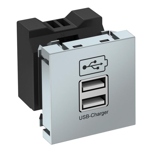 MTG-2UC2.1 AL1 USB charger with 2.1 A charging current 45x45mm image 1