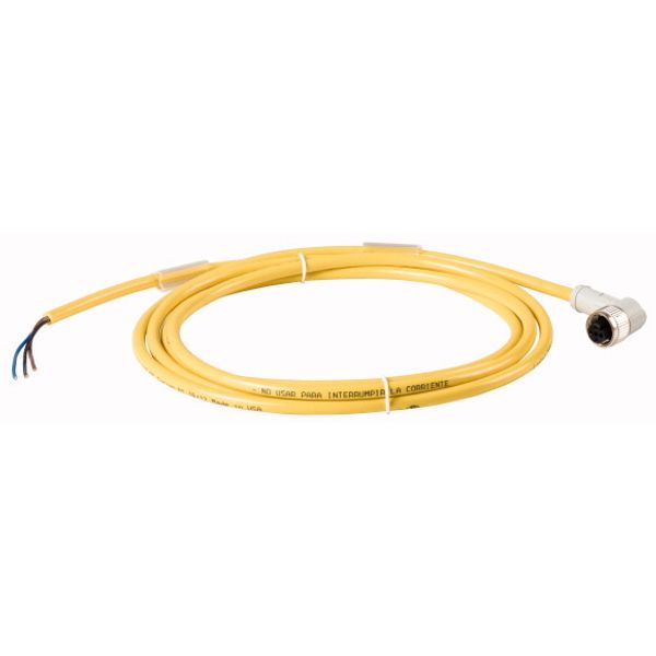Connection cable, 4p/3Ltg, DC current, coupling m12 angled, open end, L=2m image 1