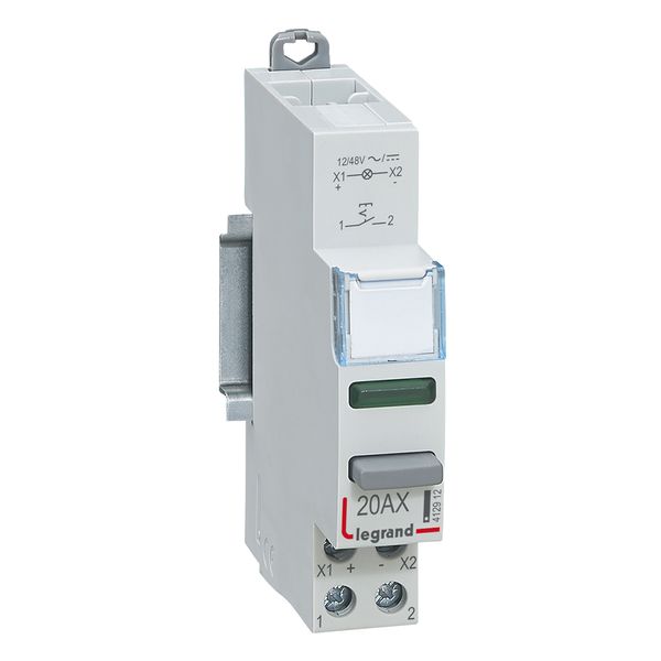 Control switch dual functions - 20 A - 250 V~ - NO + green LED 12/48 V image 2