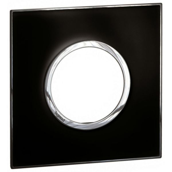 Arteor 1 Gang Surround Plate 2 Module Round Mirror Black image 1