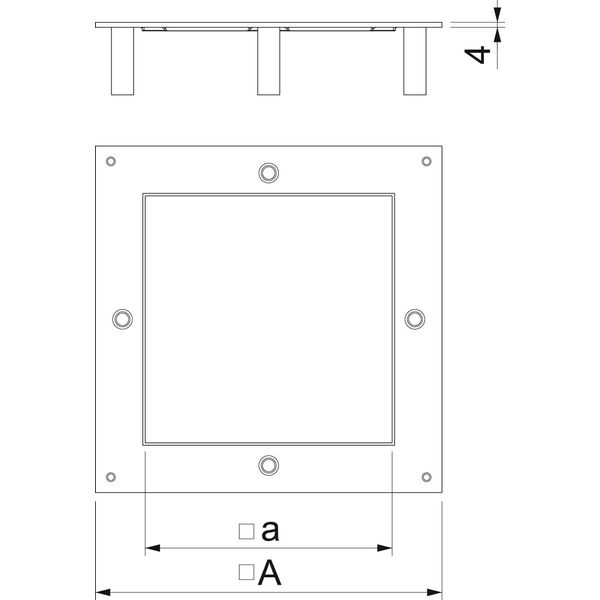 DUG 250-3 4SL Heavy-duty mounting lid 250-3 for nominal size 4 282x282x59 image 2