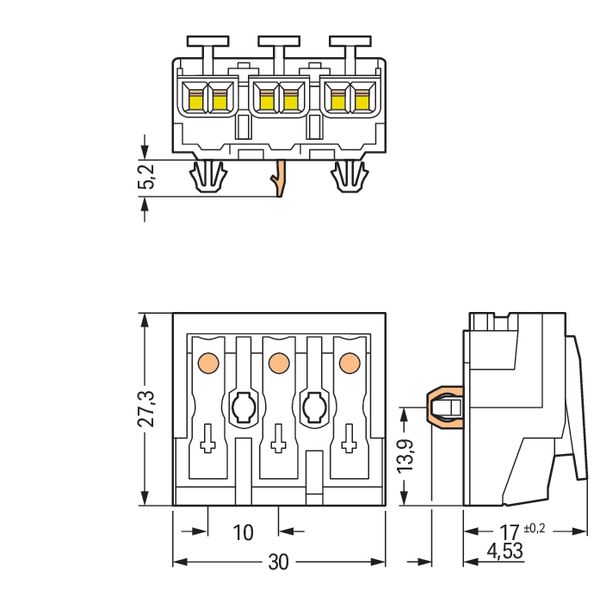 Lighting connector push-button, external with direct ground contact wh image 6