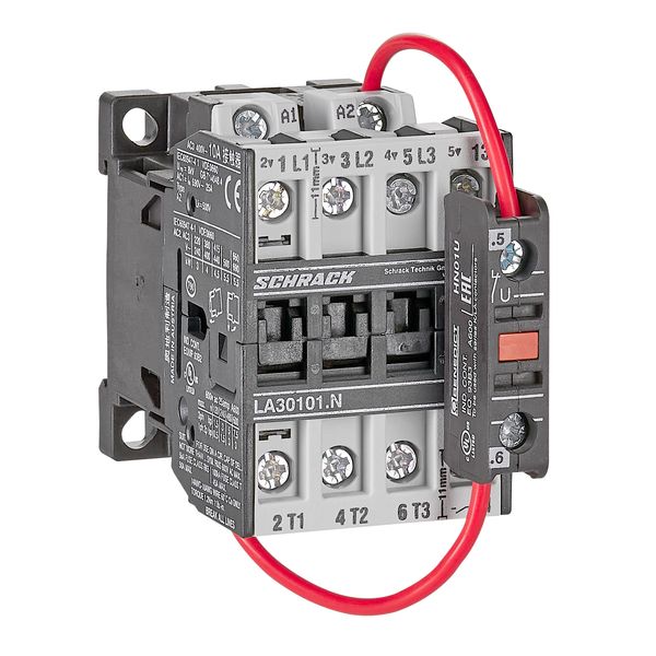 Contactor 3pole, 4kW, AC3, 10A, 24VDC + 1NO built in image 1