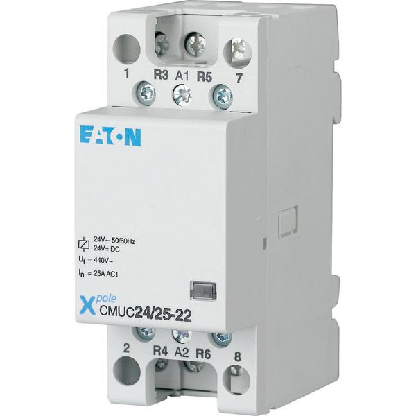 Installation contactor, 24 VAC/DC, 3N/C+1N/O, 25A image 2